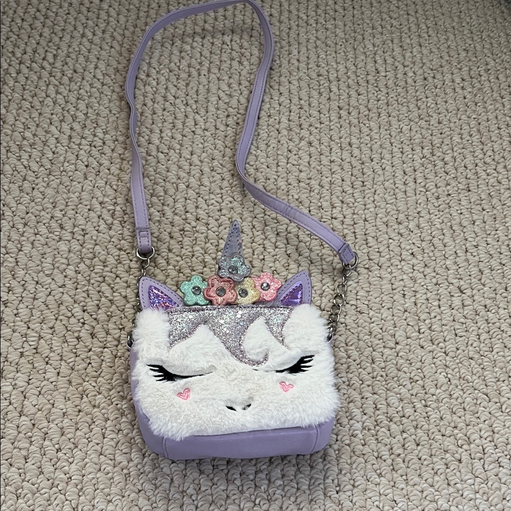 Charming Unicorn Kids Crossbody Bag - Lavender and White